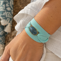 Maria Rubi Cianite — Pulseira de Pedra Natural com Cor Única
