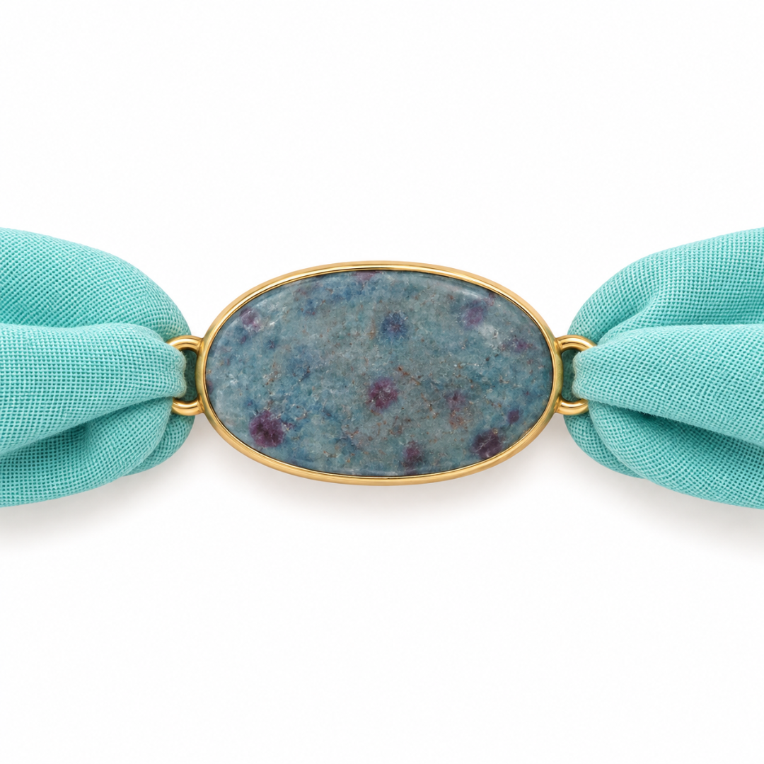 Maria Rubi Cianite — Pulseira Ajustável com Pedra Natural