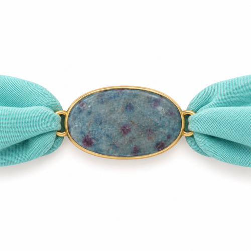 Maria Rubi Cianite — Pulseira Ajustável com Pedra Natural