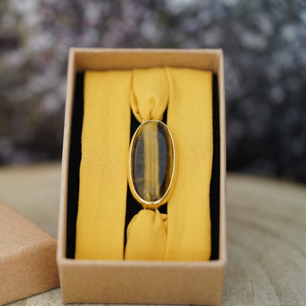 Maria Olho de Tigre — Pulseira Ajustável com Pedra Natural