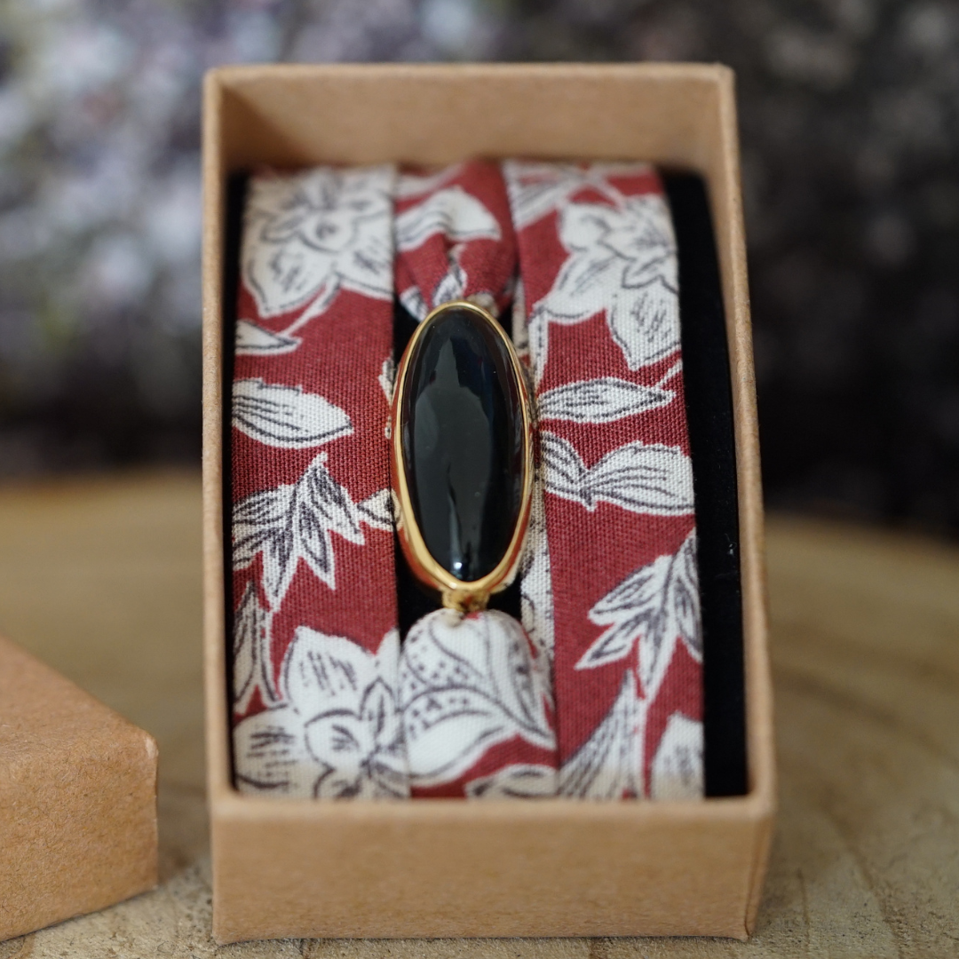 Maria Obsidiana — Pulseira Ajustável com Pedra Natural