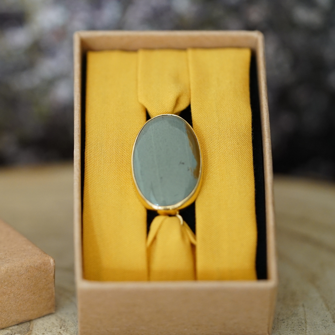 Maria Jaspe Deserto – Pulseira de tecido com pedra natural